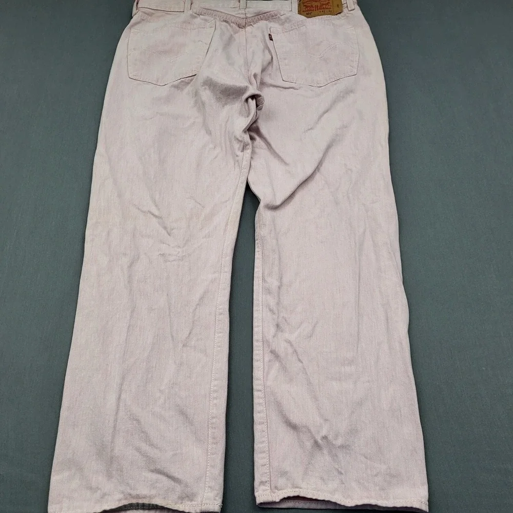 Levis 501 Original Mens Straight Leg Button Fly Pink Denim Jeans‎ 40x30